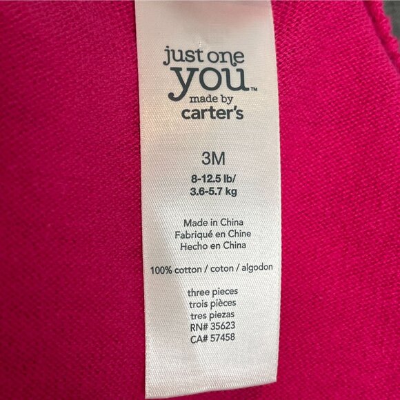 Carters Baby Girls 3M Dress & Cardigan Set Pink Gray Polka Dot Outfit - Picture 5 of 9